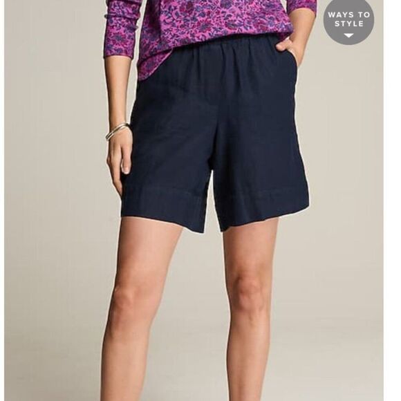 Pure Jill Linen Pull-On Shorts Size M - Picture 1 of 10